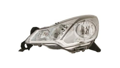 Far Citroen C3 03.2010- , DS3 2010- TYC partea Stanga H1+H7, cu rama argintie 