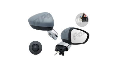 Oglinda usa exterioara Citroen C3, 03.2010-12.2016, partea Dreapta, reglare electrica; grunduit; incalzit; sticla convexa; geam cromat; Senzor de temperatura; 9 pini; cu Lucas; cu baza cromata, Aftermarket