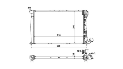 Radiator racire Citroen Xantia, 03.1993-2001, Motorizare 1, 9 Td 66kw; 2, 1 Td 80kw Diesel, tip climatizare Cu/fara AC, cutie Manuala, dimensiune 610x395x34mm, Cu lipire fagure prin brazare, Aftermarket