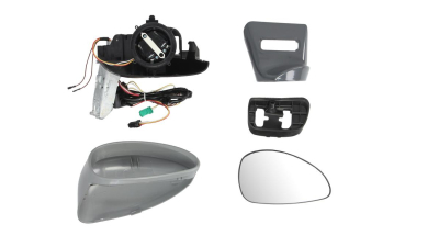Oglinda exterioara Citroen C4 (La/Lc) 10.2004-12.2010 partea dreapta View Max albastra convex carcasa prevopsita grunduita reglare electrica cu incalzire, senzor temperatura