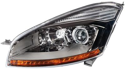 Far Citroen C4 PICASSO, 10.2006-08.2010, partea Stanga, electric, tip bec D1S+H7; cu balast, cu becuri, cu motoras, cu sistem pentru curbe, cu lumini de zi, Hella