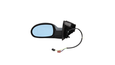 Oglinda exterioara Citroen C5 (Dc/De/Rc/Re), 03.2001-01.2008, Stanga, Albastra, electrica, carcasa prevopsita, grunduita, Asferica, View Max, 8149WN pliabila, 2 conectori