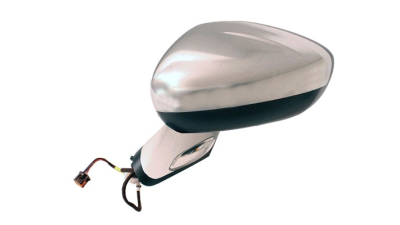 Oglinda usa exterioara Citroen C4 (B7), 09.2010-2011, partea Stanga, reglare electrica; capac cromat; incalzit; sticla convexa; geam cromat; rabatabil; memorie; 17 pini; cu Lucas; brat oglinda primerizat, cu lampa perimetru, Aftermarket