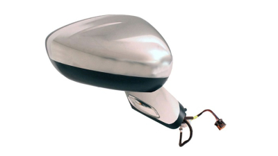 Oglinda usa exterioara Citroen C4 (B7), 09.2010-2011, partea Dreapta, reglare electrica; capac cromat; incalzit; sticla convexa; geam cromat; Senzor de temp; rabatabil; memorie; 19 pini; cu Lucas; brat oglinda primerizat, cu lampa perimetru