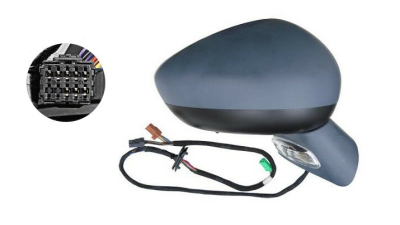 Oglinda exterioara Citroen C4 (B7), 09.2010-2011, Dreapta, reglare electrica; grunduit; incalzita; geam convex; cromat; senzor temperatura; pliere electrica; 10 pini; cu semnalizare; brat oglinda grunduit, View Max