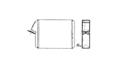 Radiator Incalzire Citroen C15/VISA, 11.1984-07.2005, Visa, 06.1978-03.1991, diesel, benzina, aluminiu mecanic/plastic, 200x175x42 mm, 
