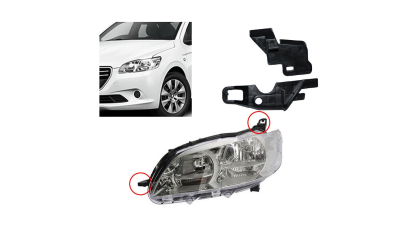 Clema fixare far PEUGEOT 301, 01.2013-01.2017; Citroen C-ELYSEE, 11.2012-01.2017, fata, partea stanga, complet