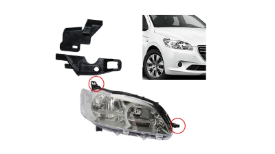 Clema fixare far PEUGEOT 301, 01.2013-01.2017; Citroen C-ELYSEE, 11.2012-01.2017, fata, partea dreapta, complet