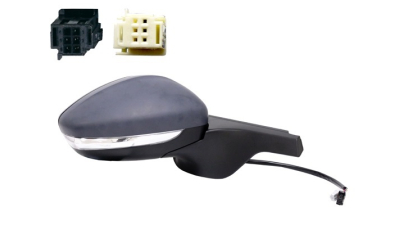 Oglinda usa exterioara Citroen C3, 2018-, partea Dreapta, reglare electrica; grunduit; incalzit; sticla convexa; geam cromat; Senzor de temperatura; rabatabil; 6 gauri / 6 pini; cu Lucas, Aftermarket