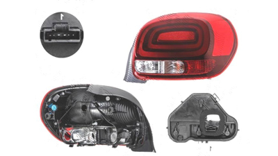 Stop spate lampa Citroen C3, 11.2016-, spate, Dreapta, cu "CITROEN" inscription; cu mers inapoi; P21W+PR21W+PY21W+R10W; cu suport becuri;