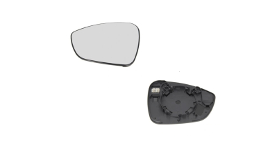 Geam oglinda exterioara cu suport fixare Citroen C4 (B7), 09.2010-; Ds4, 06.2011-, partea Stanga, incalzit; sticla convexa; geam cromat; se potriveste doar oglinzilor OE, Aftermarket