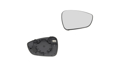 Geam oglinda exterioara cu suport fixare Citroen C4 (B7), 09.2010-; Ds4, 06.2011-, partea Dreapta, incalzit; sticla convexa; geam cromat; se potriveste doar oglinzilor OE, Aftermarket