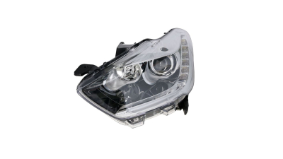 Far Citroen DS5, 09.2011-, partea Stanga, electric, cu lumini de zi pe LED, silver, tip bec H1+H7+LED, cu becuri, Varroc