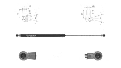 Amortizor capota spate, echilibror haion Citroen C4 Cactus, 07.2014-, Stanga = Dreapta, Lungime, Cursa, Forta: 535 mm, 210 mm, 370 N, liftback