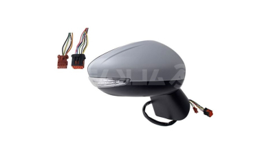 Oglinda usa exterioara CITROEN C3 AIRCROSS, 2017-, View Max dreapta, reglare electrica; grunduit; incalzit; sticla convexa; cromat; Senzor de temperatura; rabatabil; 10 gauri / 10 pini+ 6 gauri / 4 pini; cu semnalizare; cu functie unghi mort, cu foot lamp