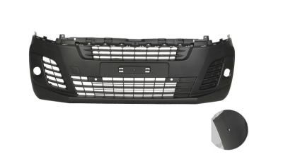 Bara fata Citroen Jumpy, 06.2016-; Peugeot Expert, 06.2016-, cu gauri pentru Senzori de parcare (PDC); negru; cu gaura pentru lampa de ceata, Aftermarket