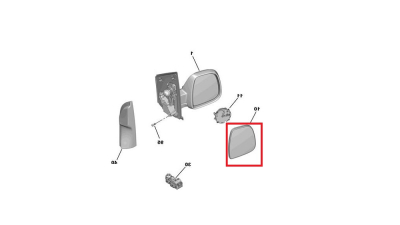 Geam oglinda exterioara cu suport fixare Citroen Berlingo, 06.2018-; Jumpy/Spacetourer, 06.2016-, partea Dreapta, sticla convexa; geam cromat; se potriveste doar oglinzilor OE, View Max