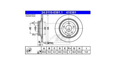 Set discuri frana Mazda Cx-30 (Dm), 04.2019-, Cx-5 (Ke, Gh), 11.2011-02.2017, Cx-5 (Kf), 11.2016-, ATE 24011003811