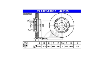 Set discuri frana Nissan Qashqai 2 Suv (J11, J11), 11.2013-, X-Trail (T32), 10.2013-; Renault Kadjar (Ha, Hl), 06.2015-, ATE 24012601851