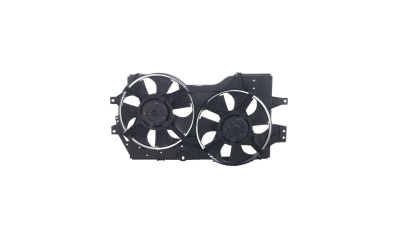 GMV radiator electroventilator Chrysler Voyager, 01.1995-03.2001, Dodge Caravan, 01.1995-03.2001, Motorizare 2.0 I, 2, 4i; 3, 0i; 3, 3 I V6; 3, 8 V6 Benzina, tip climatizare cu/fara AC, cutie M/A, dimensiune 2x100W/2x330mm, 2+2 pini, plastic, Aftermarket