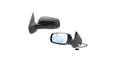 Oglinda exterioara Voyager (Gs/Ns), 01.1996-12.1999, Dodge Caravan (Gs/Ns) 1996-2000, Stanga, Crom, manuala,prin cablu, Fara incalzire, carcasa neagra, Plana, BestAutoVest 4675577,4675577AB 2401513S