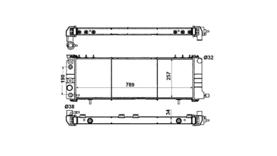 Radiator racire Jeep Cherokee, 12.1990-09.1996, Comanche, 12.1990-12.1992, Motorizare 4.0 R6 129/131kw Benzina, tip climatizare Cu/fara AC, cutie Manuala, dimensiune 782x268x32mm, Cu lipire fagure prin brazare, Aftermarket