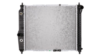 Radiator racire Chevrolet Aveo/Kalos, 05.2003-12.2004, motor 1.4, 69 kw; Kalos, 05.2003-12.2004, motor 1.4, 61 kw, benzina, cutie automata, fara AC, 480x415x23 mm, aluminiu/plastic, 