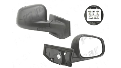 Oglinda exterioara Chevrolet Spark (M300), 01.2010-2012, Dreapta, reglare electrica; carcasa neagra; incalzita; geam convex; cromat; 5 pini, View Max