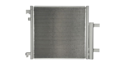 Condensator climatizare Chevrolet Spark (M300), 03.2010-2014, motor 1.0, 50 kw/60kw benzina, cutie automata/manuala, full aluminiu brazat, 450(405)x410(390)x16 mm, cu uscator si filtru integrat