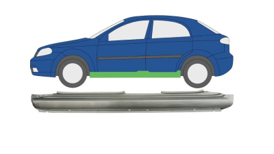 Prag metalic Chevrolet Lacetti/Nubira (Klan/J200), 10.2003-05.2009, partea Stanga, Aftermarket