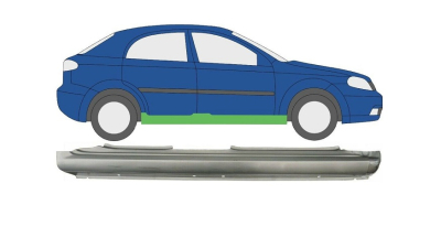 Prag metalic Chevrolet Lacetti/Nubira (Klan/J200), 10.2003-05.2009, partea Dreapta, Aftermarket