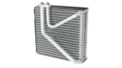Evaporator aer conditionat Chevrolet Aveo (T250), 2006-2011 motor 1.2, 1.4; 1.5; 1.6; benzina, full aluminiu brazat, 235x224x60 mm, iesire 14, 2 mm, intrare 14, 2 mm, tehnologie cu curgere paralela, 