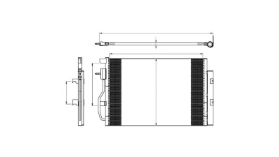 Condensator climatizare Chevrolet Aveo T300, 03.2011-2014, motor 1.2, 51 kw/63 kw benzina, cutie manuala, full aluminiu brazat, 600(560)x400x16 mm, cu uscator si filtru integrat