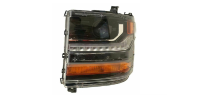 Far CHEVROLET SILVERADO, 2016-12.2019 model 1500, partea Stanga, Taiwan, cu 'lumina timp de zi' tip LED; Tip=USA; D5S+PY27/7W; manual; argintiu; fara bec descarcare; fara ballast; xenon;