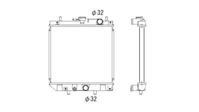 Radiator racire Daihatsu Applause, 1997-2000, Charade, 07.1993-2001, Gran Move, 02.1997-06.1998, Motorizare 1, 3 55/62kw; 1, 5 66kw; 1, 6 73kw Benzina, tip climatizare fara AC, cutie Automata, dimensiune 350x325x26mm, Cu lipire fagure prin brazare, Afterm
