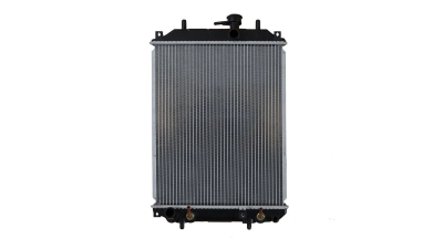 Radiator racire Daihatsu Charade, 03.2003-08.2007, Cuore, 03.2003-08.2007, 0,7 43kw; 0.7 T 35/47kw; 1,0 43/45kw Benzina, Automat, Cu/fara AC, diametru intrare/iesire 25/25mm, 317x400x16, Cu lipire fagure prin brazare Aftermarket
