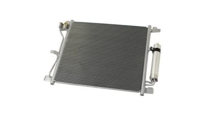 Condensator climatizare Nissan Juke (F15), 06.2010-, motor 1.5 dci, 81 kw diesel, cutie manuala, full aluminiu brazat, 490(450)x410x16 mm, cu uscator filtrat