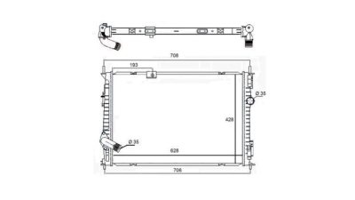 Radiator racire Nissan Qashqai, 08.2011-02.2014, Motorizare 1, 6 Dci 96kw Benzina, tip climatizare cu/fara AC, cutie M/A, dimensiune 628x428x32mm, Cu lipire fagure prin brazare, Aftermarket