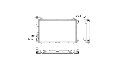 Radiator racire Nissan Sunny (B12/N13), 06.1986-06.1990, Motorizare 1, 7 D 40kw Diesel, cutie Manuala, dimensiune 587x348x32mm, Cu lipire fagure prin brazare, Aftermarket