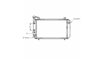 Radiator racire Nissan Sunny (B12/N13), 06.1986-06.1990, Motorizare 1, 7 D 40kw Diesel, tip climatizare Cu/fara AC, cutie automata, tip Calsonic, diametru intrare/iesire 35/35mm, dimensiune 580x345x32mm, Cu lipire fagure prin brazare, Aftermarket