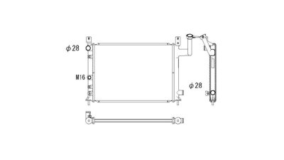 Radiator racire Nissan Sunny (B12/N13), 06.1986-06.1990, Motorizare 1.0; 1, 3; 1, 5; 1, 6 Benzina, tip climatizare fara AC, cutie Manuala, tip Calsonic, diametru intrare/iesire 28/28mm, dimensiune 490x348x16mm, Cupru/Plastic, KOYO