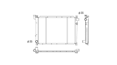 Radiator racire Nissan Bluebird T72, 09.1988-06.1990, Motorizare 1, 6 61kw; 1, 8 61/99kw; 1, 8 T 88kw; 2, 0 75/77kw; 2, 0 D 49kw Diesel/Benzina, cutie Manuala, tip Calsonic, diametru intrare/iesire 35/35mm, dimensiune 603x430x16mm, Cupru/Plastic, KOY