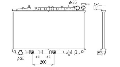 Radiator racire Nissan Primera, 06.1990-10.1996, motor 1.8, 74 kw, benzina, cutie automata, cu/fara AC, 648x340x16 mm, aluminiu brazat/plastic, 