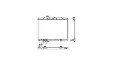 Radiator racire Nissan X-Trail (T30), 06.2001-02.2007, Motorizare 2.0 103kw; 2, 5 121kw Benzina, cutie Automata, diametru intrare/iesire 35, 5/35, 5mm, tip Calsonic, dimensiune 688x450x16mm, Cu lipire fagure prin brazare, Aftermarket