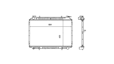 Radiator racire Nissan Serena (Esp), 1992-12.1997, Motorizare 1, 6 71/75kw; 2, 0 93/96kw; 2, 0 D 49kw Diesel/Benzina, cutie Manuala, dimensiune 678x422x26mm, Cu lipire fagure prin brazare, Aftermarket