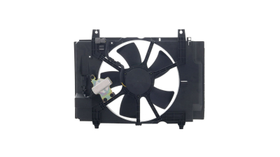 GMV radiator electroventilator Nissan Tiida, 09.2007-, Motorizare 1, 8 93kw Benzina, tip climatizare cu AC, cutie M/A dimensiune 370mm/2+2 pini, plastic, Aftermarket