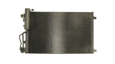 Condensator climatizare Nissan Qashqai/Qashqai +2 (J10), 02.2007-04.2014, motor 1.5 dci, 76 kw/77kw/80kw diesel, cutie manuala, full aluminiu brazat, 645(608)x400(378)x16 mm, cu uscator filtrat