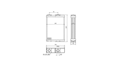 Radiator Incalzire Mitsubishi Space Wagon, 1993-11.1998, motor 1.8, 2.0, 2.4, benzina, 1.8 TD, 2.0 TD, diesel, aluminiu mecanic/plastic, 167x148x27 mm, 