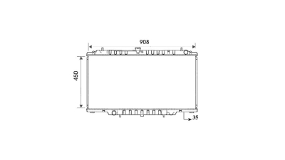 Radiator racire Nissan Patrol (Y61/Gy61), 10.2000-2009, Motorizare 3.0 Di 118kw Diesel, tip climatizare Cu/fara AC, cutie Manuala, dimensiune 908x450x32mm, Cu lipire fagure prin brazare, Aftermarket