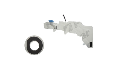 Rezervor spalator parbriz Nissan Navara/Frontier (D40)/Pathfinder (R51), 09.2004-, fara pompa spalator, pt modele cu sistem spalare faruri, fara senzor nivel lichid (cu gaura pentru senzor), cu capac